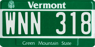 VT license plate WNN318