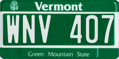 VT license plate WNV407