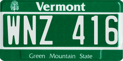 VT license plate WNZ416