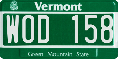 VT license plate WOD158