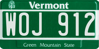 VT license plate WOJ912