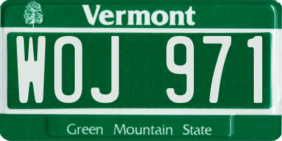 VT license plate WOJ971