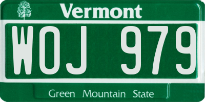 VT license plate WOJ979