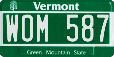 VT license plate WOM587