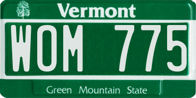 VT license plate WOM775