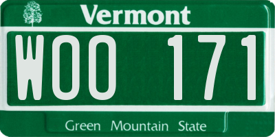 VT license plate WOO171