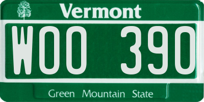 VT license plate WOO390