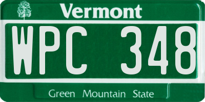VT license plate WPC348