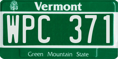 VT license plate WPC371