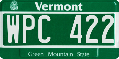 VT license plate WPC422
