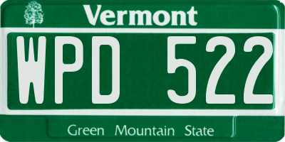 VT license plate WPD522