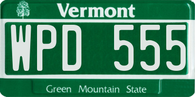 VT license plate WPD555