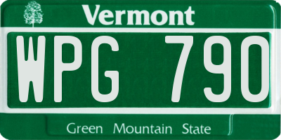 VT license plate WPG790