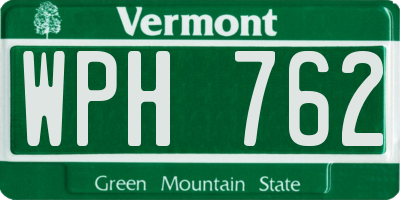 VT license plate WPH762