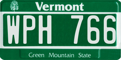 VT license plate WPH766