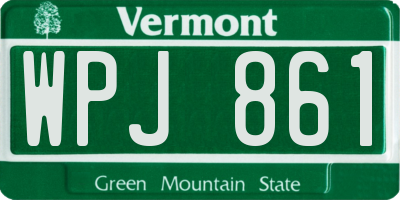 VT license plate WPJ861