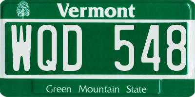 VT license plate WQD548