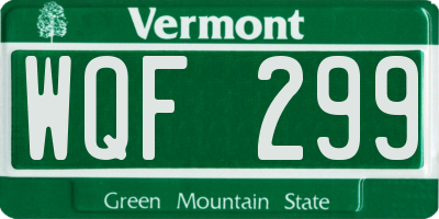 VT license plate WQF299