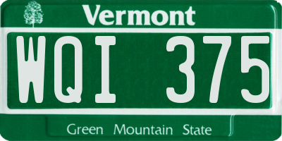 VT license plate WQI375