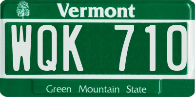 VT license plate WQK710