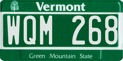 VT license plate WQM268