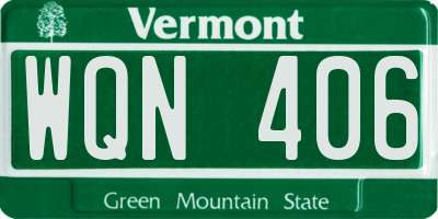 VT license plate WQN406