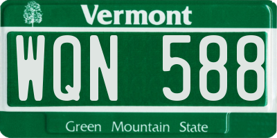 VT license plate WQN588