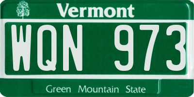 VT license plate WQN973