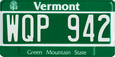 VT license plate WQP942
