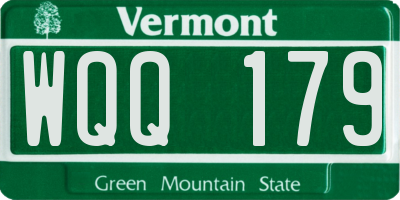 VT license plate WQQ179