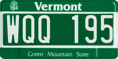 VT license plate WQQ195