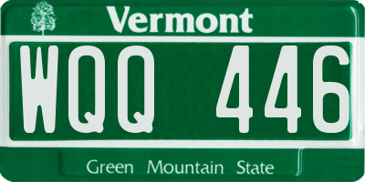 VT license plate WQQ446