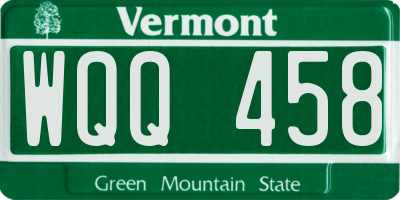 VT license plate WQQ458