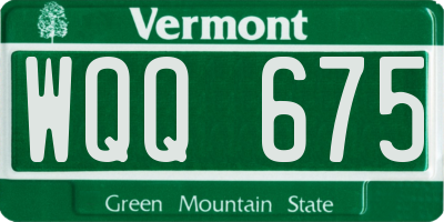 VT license plate WQQ675