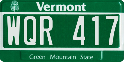 VT license plate WQR417