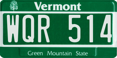 VT license plate WQR514