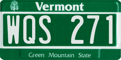 VT license plate WQS271