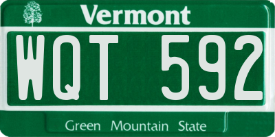 VT license plate WQT592