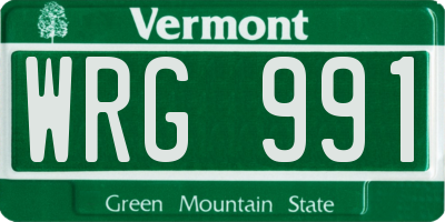VT license plate WRG991