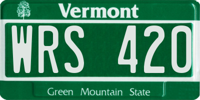 VT license plate WRS420