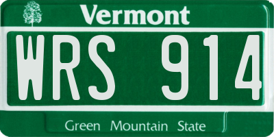VT license plate WRS914