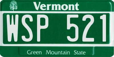 VT license plate WSP521