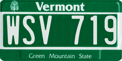 VT license plate WSV719