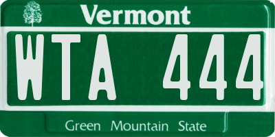 VT license plate WTA444