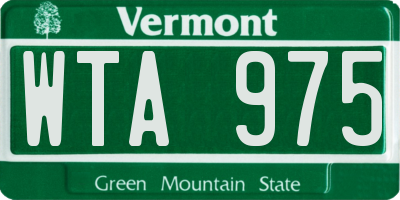 VT license plate WTA975