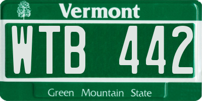 VT license plate WTB442