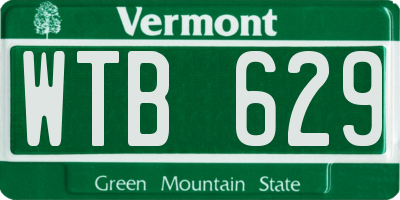 VT license plate WTB629