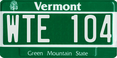 VT license plate WTE104
