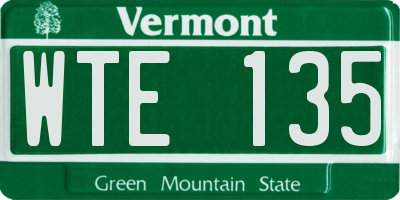 VT license plate WTE135