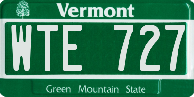 VT license plate WTE727